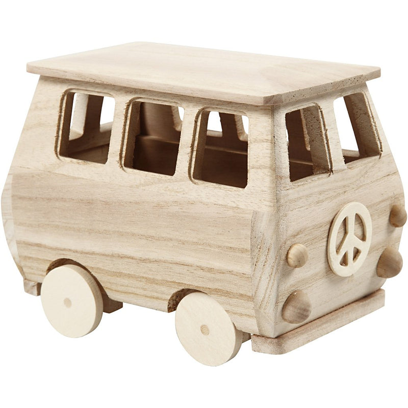 Minibus, LxLxH 17x10x13 cm, pino, legno dell'imperatrice, 1pc