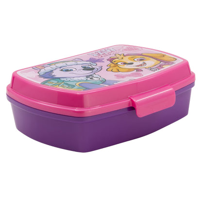 Stor 74574 Girl Sketch Essence Rectangular SANDWICHERA Kids School Lunch Box, BPA Free Plastic, 250 milliliters, Purple & Pink-Paw Patrol