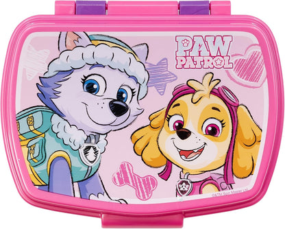 Stor 74574 Girl Sketch Essence Rectangular SANDWICHERA Kids School Lunch Box, BPA Free Plastic, 250 milliliters, Purple & Pink-Paw Patrol