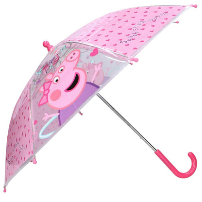 Peppa Pig Classic Umbrella | in Pink and Transparent Umbrella for Kids, Pink