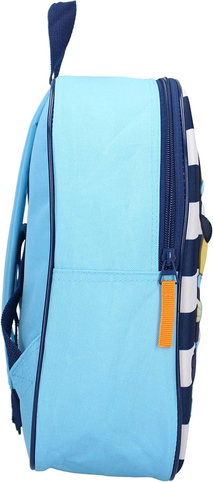 Vadobag BLUEY Oh Happy Days 3D Dog Backpack - Backpack for Children | School | Kindergarten - Blue and Light Blue - Size 32 x 26 x 11 cm, Blue Baby Blue, One Size