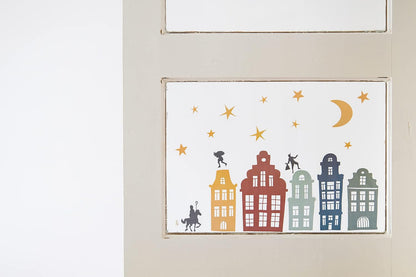 Folat 65691 Window Sticker 'Welkom Sint & Piet' (NL) St Nicholas Day Multi-Coloured