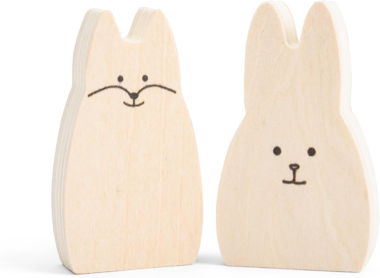 BS Toys Jeu D'Équilibre Lapins en Bois - Jeu Éducatif Et Amusant - Renforce Compétences Motrices, Mmémoire De Travail Et La Reconnassiance des Couleurs - Adapté À Partir De 4 Ans - 2 Joueurs