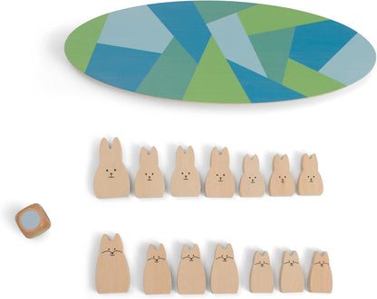 BS Toys Jeu D'Équilibre Lapins en Bois - Jeu Éducatif Et Amusant - Renforce Compétences Motrices, Mmémoire De Travail Et La Reconnassiance des Couleurs - Adapté À Partir De 4 Ans - 2 Joueurs