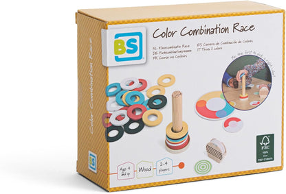 BS Toys Fesselndes Farbenrennen - Bildendes Spiel für 2 bis 4 Spieler - Fördert visuell-motorische Koordination, Farbtheorie und Arbeitsgedächtnis - Für Kinder ab 4 Jahren und älter - 2-4 Spieler