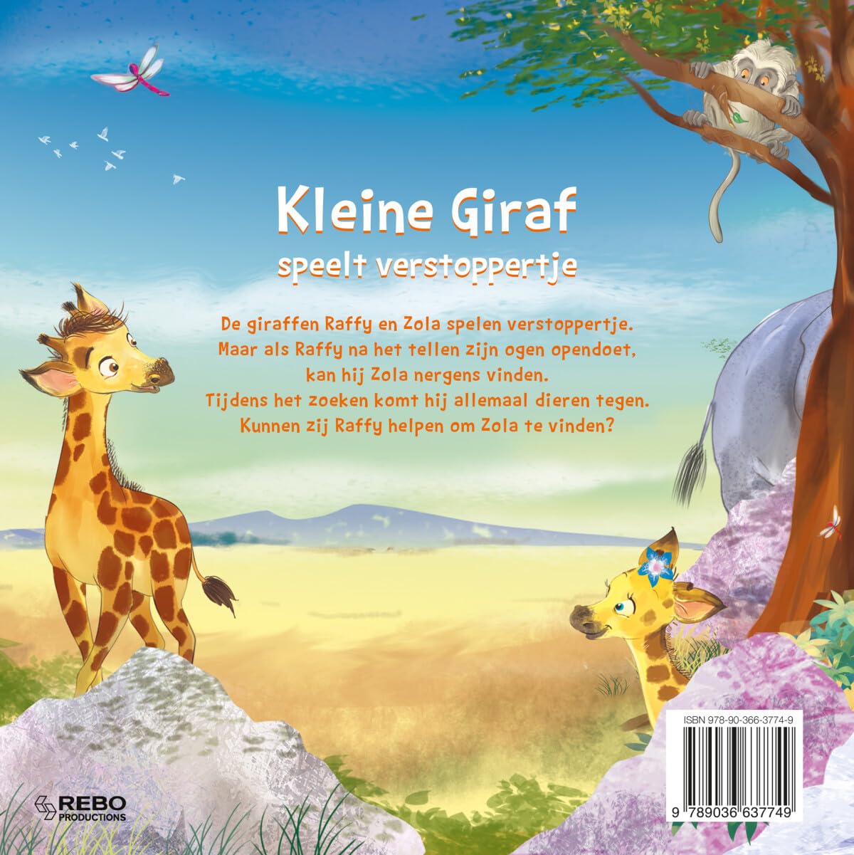 Kleine Giraf speelt verstoppertje: Waar is Zola?