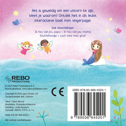 Rebo Publishers - Unicorn - Vingerpopboekje