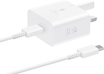 Samsung Galaxy Official 25W Super Fast Charging Travel Adapter (with USB-C to C Data Cable), White White 25W With Data Cable