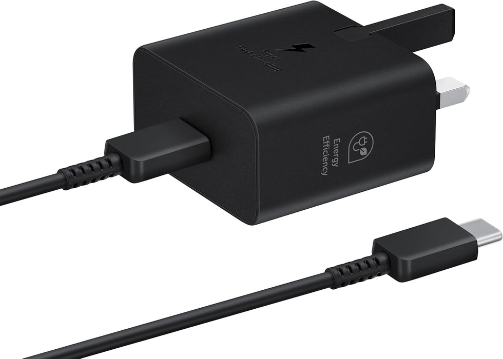 Samsung Galaxy Official 25W Super Fast Charging Travel Adapter (with USB-C to C Data Cable), Black