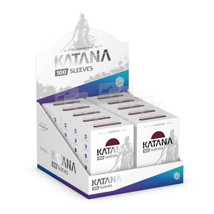 Ultimate Guard Katana Card Sleeves, 100 Standard Size TCG Sleeves, 66 x 91mm, Radiant Plum Back, Tournament Sleeves, No PVC & Acid-Free, High Clarity