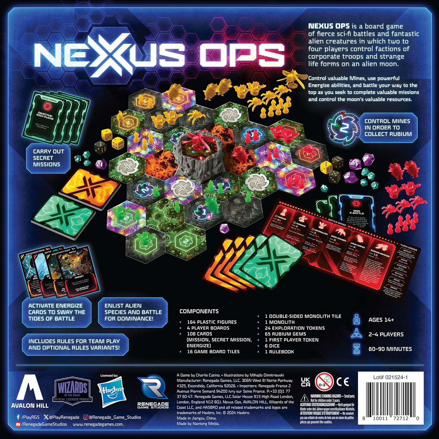 Renegade Game Studios: Nexus Ops - Strategy Board Game, Carry Out Secret Missions & Control The Mines to Collect Rubium, Ages 14+, 2-4 Players, 90 Min