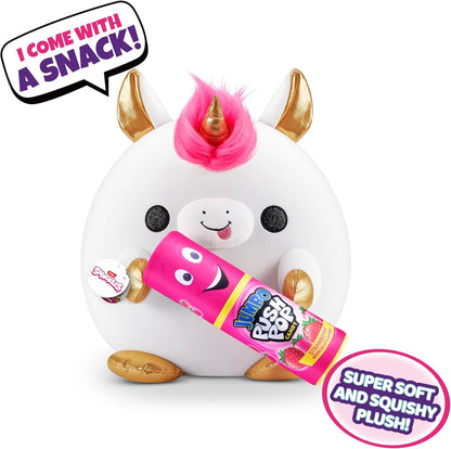 Snackles Super Sized 35 cm, Unicorn (Bazooka), by ZURU Cuddly Squishy Comfort 35 cm Plush with License Snack Brand Accessory (Unicorn