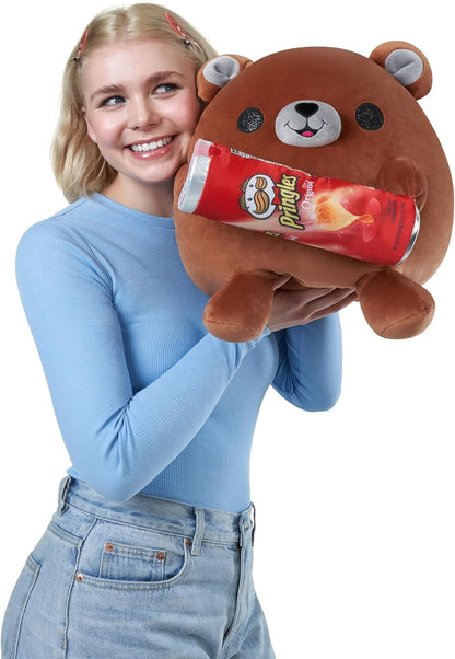 Snackles Super Sized 35 cm, Bear (Pringles), by ZURU Cuddly Squishy Comfort 35 cm Plush with License Snack Brand Accessory (Bear