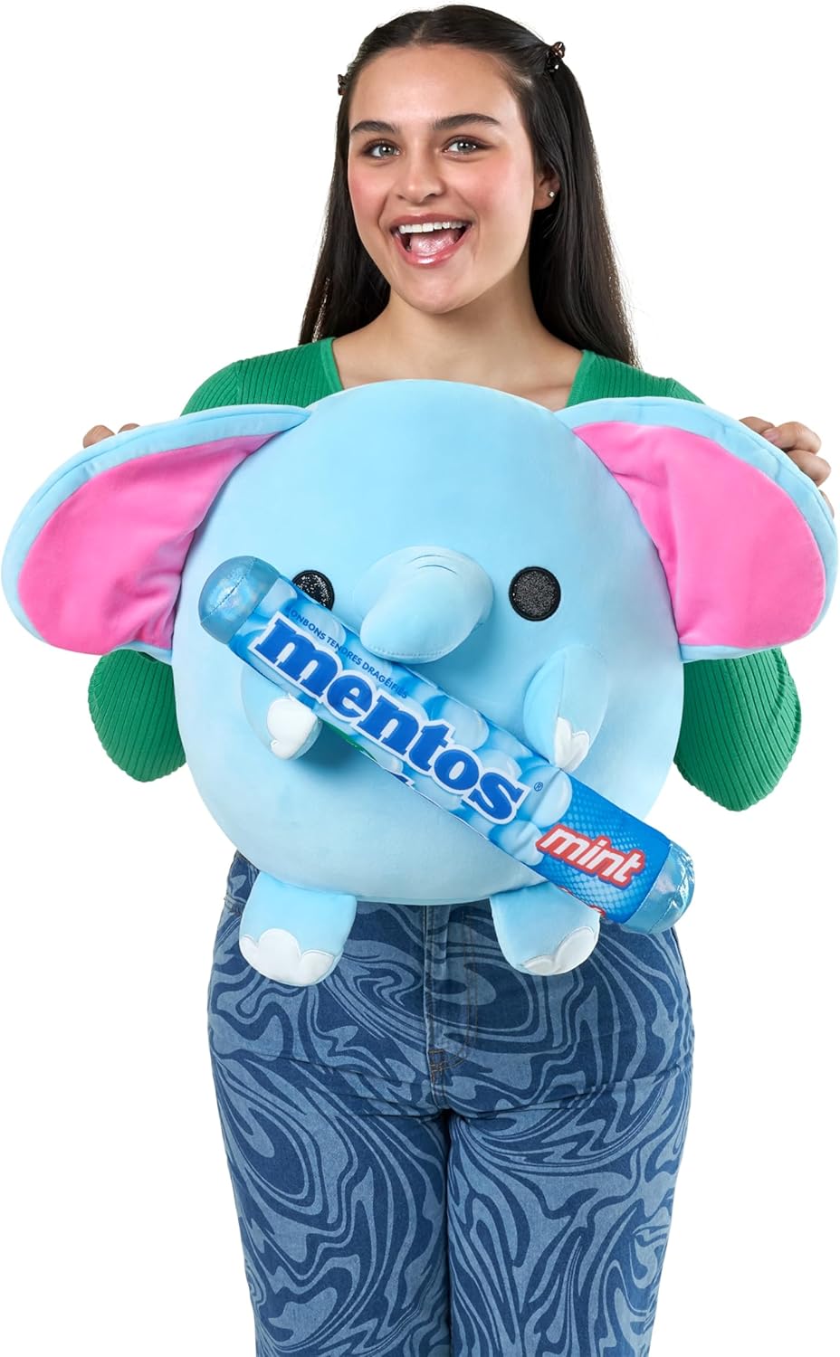 Snackles Super Sized 35 cm, Elephant (Mentos), by ZURU Cuddly Squishy Comfort 35 cm Plush with License Snack Brand Accessory (Elephant