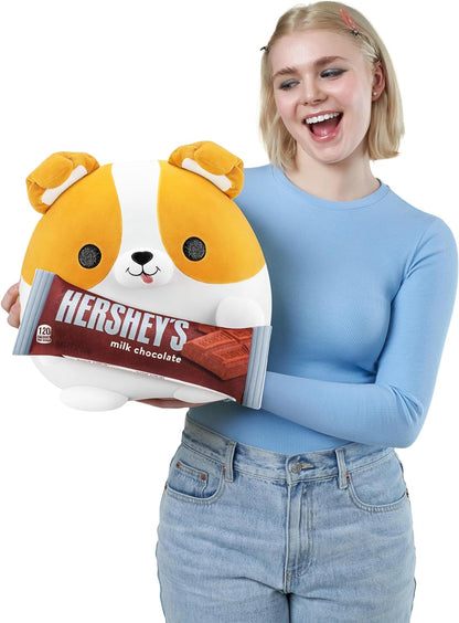 Snackles Super Sized 35 cm, Corgi (Hershey's Milk Chocolate), by ZURU Cuddly Squishy Comfort 35 cm Plush with License Snack Brand Accessory (Corgi