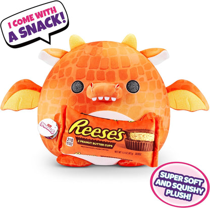 Snackles Super Sized 35 cm, Dragon (Reese's), by ZURU Cuddly Squishy Comfort 35 cm Plush with License Snack Brand Accessory (Dragon