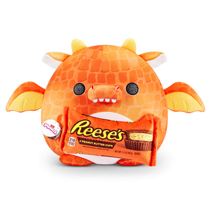 Snackles Super Sized 35 cm, Dragon (Reese's), by ZURU Cuddly Squishy Comfort 35 cm Plush with License Snack Brand Accessory (Dragon