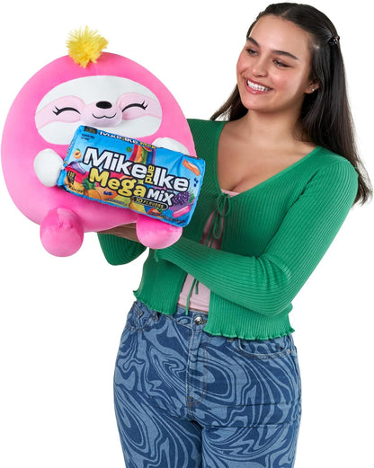 Snackles Super Sized 35 cm, Sloth (Mike & Ike), by ZURU Cuddly Squishy Comfort 35 cm Plush with License Snack Brand Accessory (Sloth