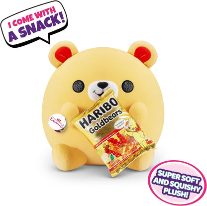 Snackles Super Sized 35 cm, Golden Bear (Haribo), by ZURU Cuddly Squishy Comfort 35 cm Plush with License Snack Brand Accessory (Golden Bear