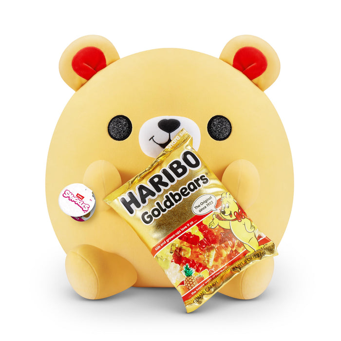 Snackles Super Sized 35 cm, Golden Bear (Haribo), by ZURU Cuddly Squishy Comfort 35 cm Plush with License Snack Brand Accessory (Golden Bear