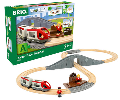 BRIO World - 36079 - Circuit en 8 Voyageurs - Coffret Complet de 22 pièces avec Pont - Circuit de Train en Bois - Jouet Mixte à partir de 3 Ans