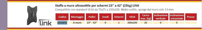 Staffa A Muro Orientabile Tv 23-42