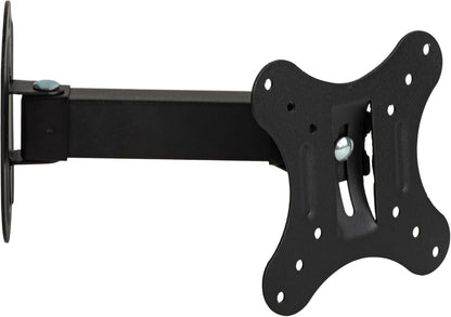 Link LKBR46 - Staffa da Muro 2 snodi per Monitor 14-27" Fino a VESA 100X100 Orientamento Verticale e Orizzontale, Colore Nero