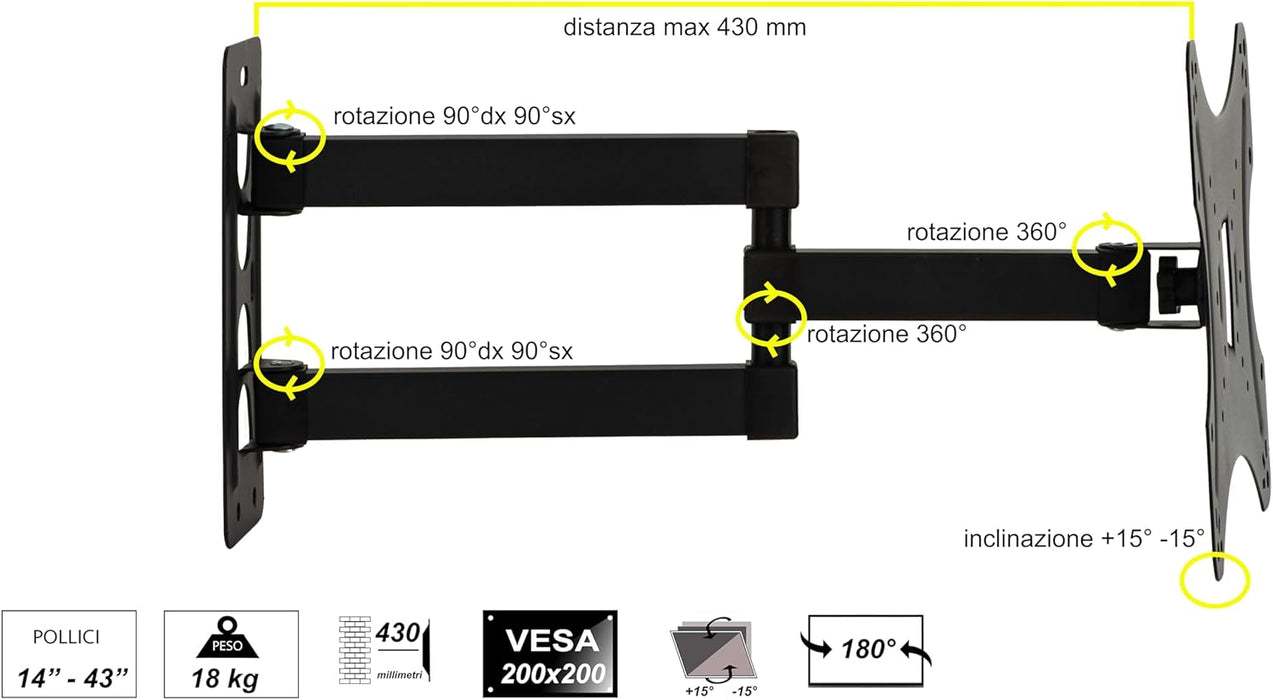 Braccio 3 Snodi Tv 14-43