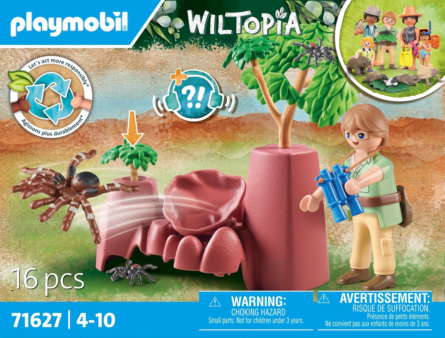 PLAYMOBIL | Wiltopia | Spinnenfelsen | nachhaltiges Spielzeug für Kinder ab 4 Jahren | 71627 Spinne Felsen