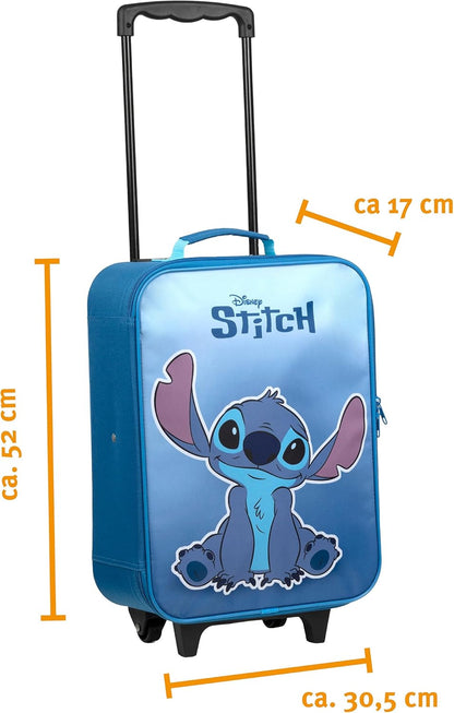 Undercover - Children's Trolley - Spacious Main Compartment - Ideal Travel Companion - Adjustable and Fixable Telescopic Pole - Dimensions 46 x 32 x 16 cm, Turquoise, Höhe: 46 cm, Breite: 32 cm