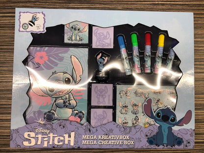 Undercover Stitch Mega Creative Box - Creativity, Crafts, Children - Fibre Tip Pens, Sticker Sheet, Colouring Book, Stamp, Blue