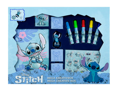 Undercover Stitch Mega Creative Box - Creativity, Crafts, Children - Fibre Tip Pens, Sticker Sheet, Colouring Book, Stamp, Blue