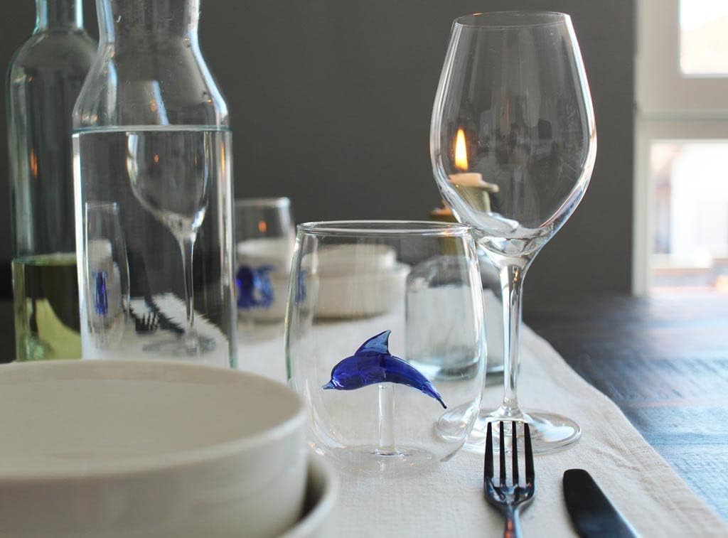 Winkee - Drinking Glasses - Handmade Dolphin