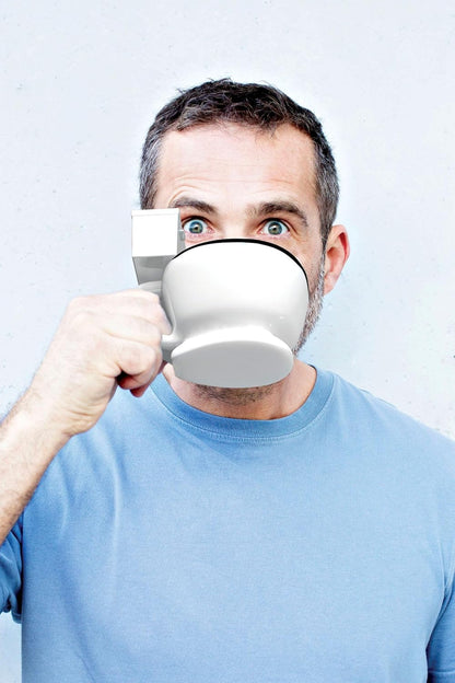Winkee - Toiletten koffiemok 350 ml | De grappige koffiepot in wc-look | WC-koffiebeker | grote koffiemok of theebeker | tafelafvalemmer | cadeau voor verjaardag, jubileum, werk 01) Toiletbekers
