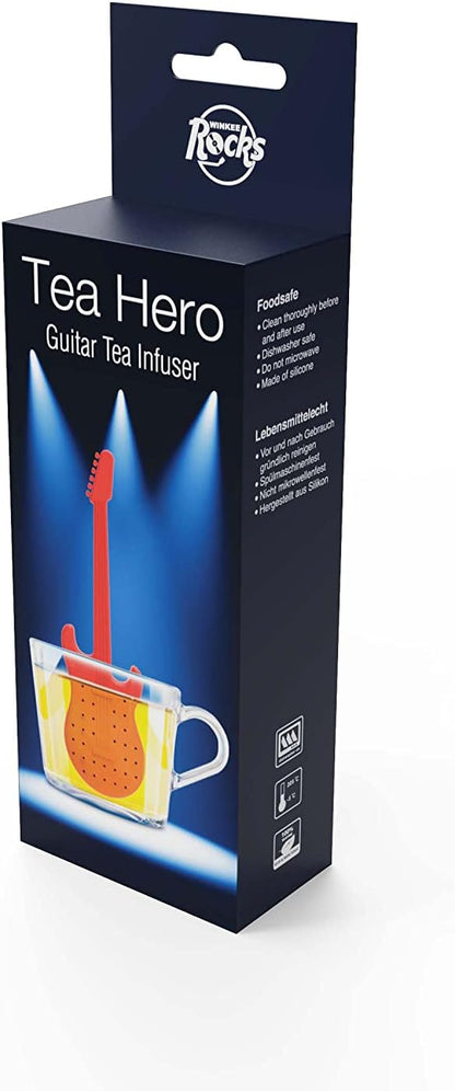 Winkee Rocks - Guitar Tea Strainer - Tea Infuser for Loose Tea | Tea Infuser Funny | Tea Strainer for Cup | Spice Strainer Silicone | Tea Ball Guitar Figure | Birthday Christmas Valentine's Day Gift