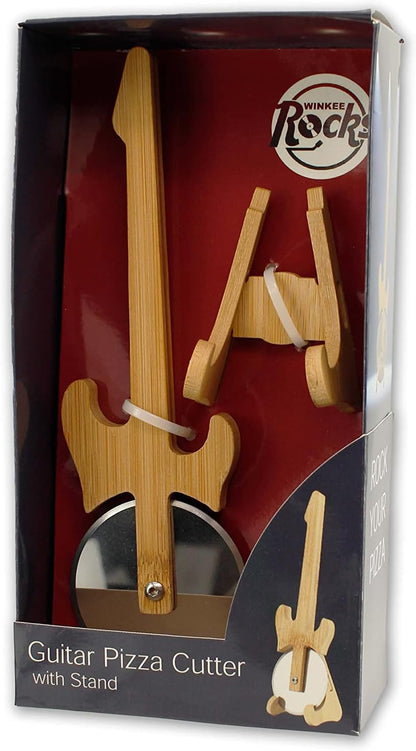 Winkee - Pizza Cutter - Guitar Pizza Cutter With Stand