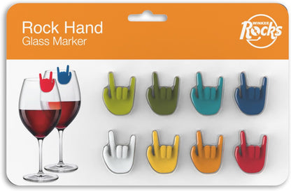 Winkee - Drinks Markers - Rock Hand Glass Marker - Set Of 8