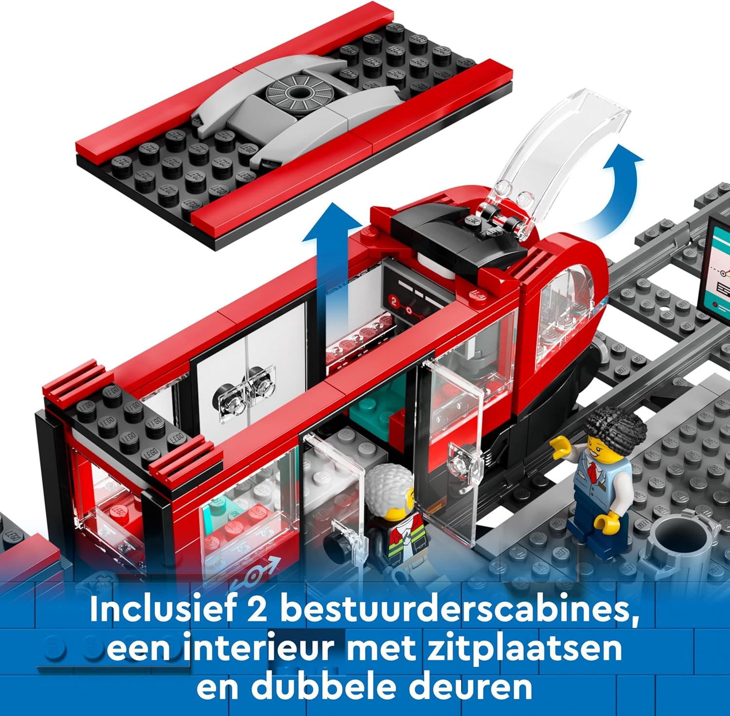 LEGO City Tram e Fermata del Tram, Treno Giocattolo da Costruire con Stazione e Vagoni Ferroviari, Giochi di Ruolo per Bambini e Bambine da 7 Anni in su con Minifigure, Idea Regalo di Compleanno 60423