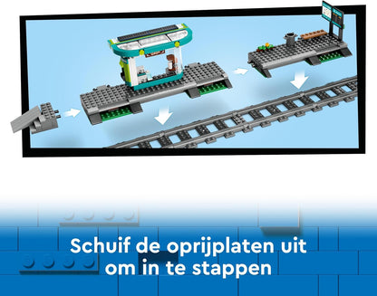 LEGO City Tram e Fermata del Tram, Treno Giocattolo da Costruire con Stazione e Vagoni Ferroviari, Giochi di Ruolo per Bambini e Bambine da 7 Anni in su con Minifigure, Idea Regalo di Compleanno 60423