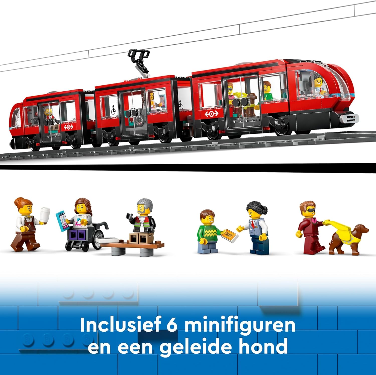 LEGO City Tram e Fermata del Tram, Treno Giocattolo da Costruire con Stazione e Vagoni Ferroviari, Giochi di Ruolo per Bambini e Bambine da 7 Anni in su con Minifigure, Idea Regalo di Compleanno 60423