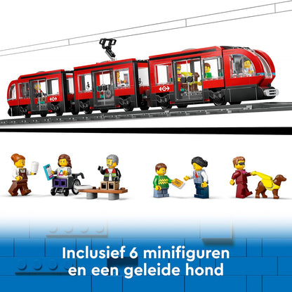 LEGO City Tram e Fermata del Tram, Treno Giocattolo da Costruire con Stazione e Vagoni Ferroviari, Giochi di Ruolo per Bambini e Bambine da 7 Anni in su con Minifigure, Idea Regalo di Compleanno 60423
