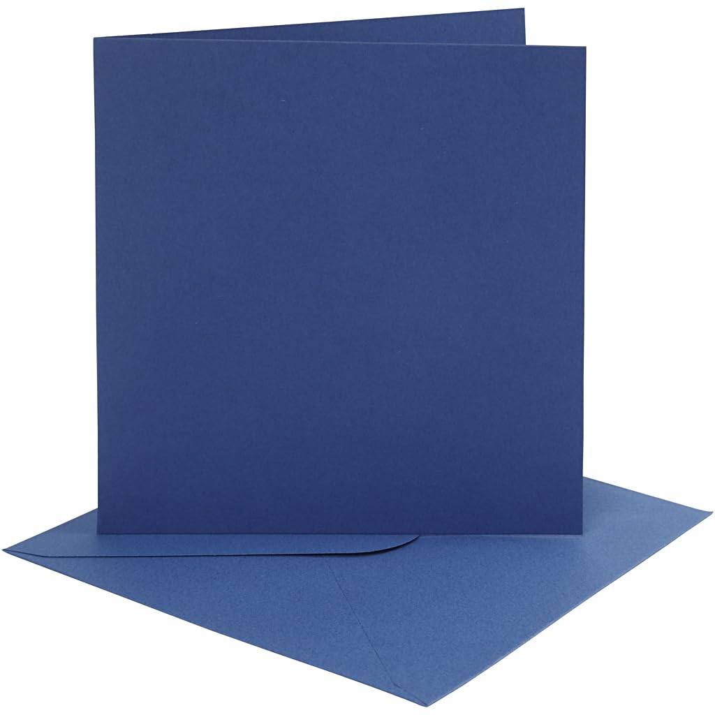 4 biglietti e buste blu scuro da 15,2 x 15,2 cm, per realizzare biglietti e biglietti