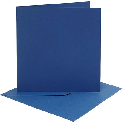 4 biglietti e buste blu scuro da 15,2 x 15,2 cm, per realizzare biglietti e biglietti