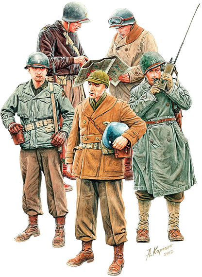 Miniart MA35477 1/35 American Officer Special Edition - Set di 5 statuette in plastica