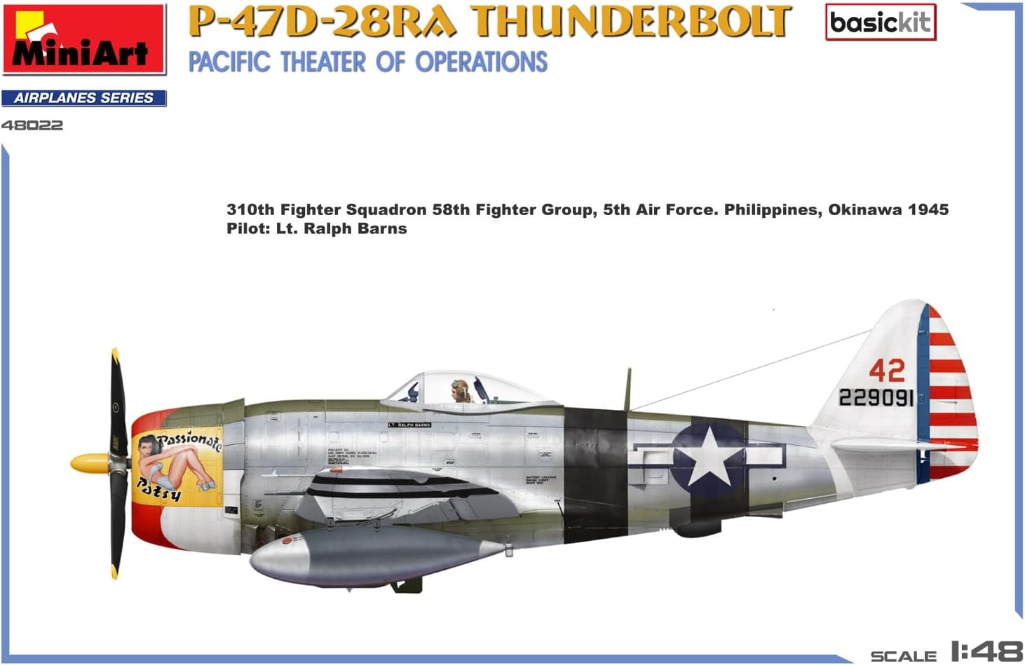 Miniart 1:48 - P-47D-28RA Thunderbolt, Pacific Theater, Molded Color