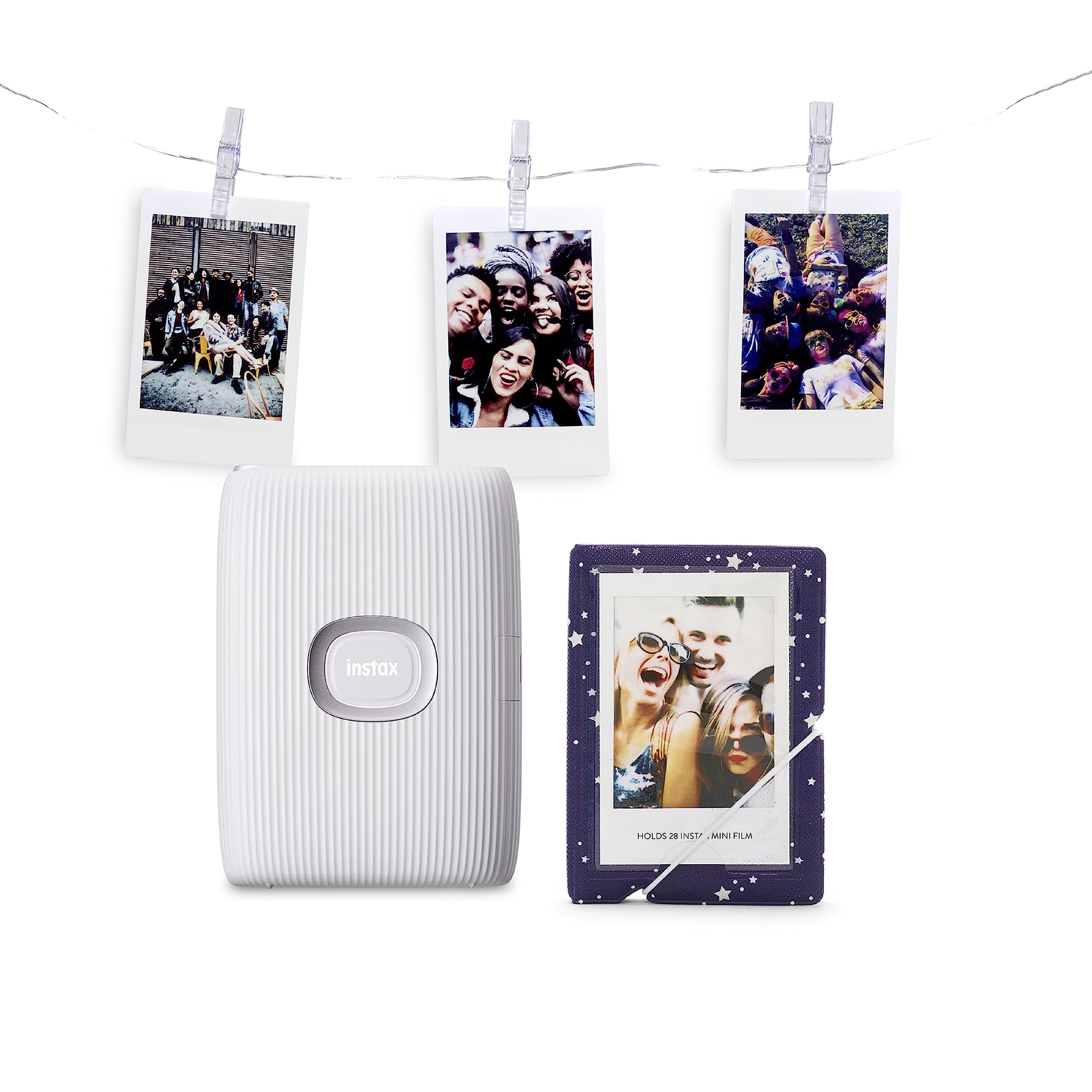 instax Fujifilm mini Link 2 Smartphoneprinter Bundel, Clay White