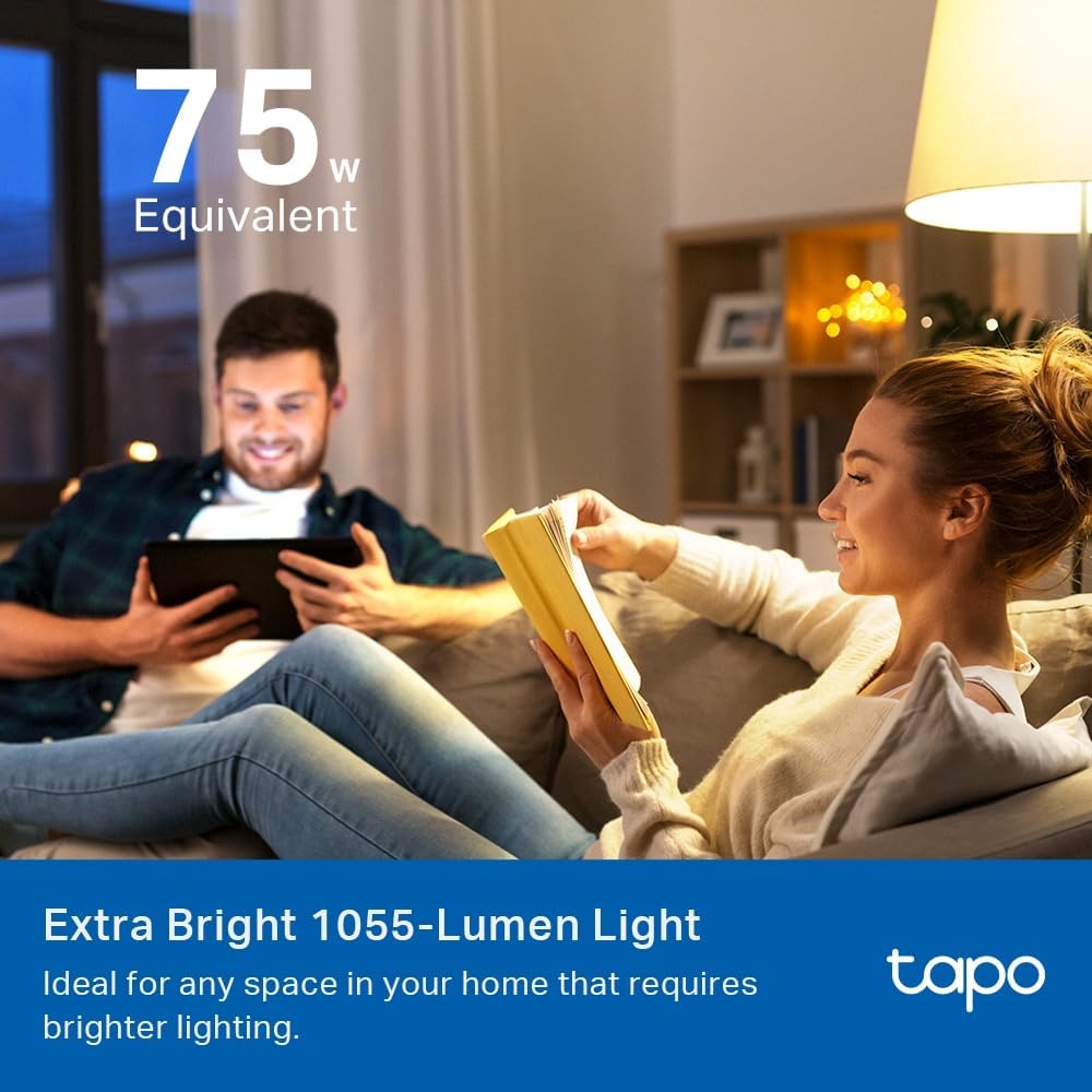 Tapo B22 MATTER Smart Bulb, Energy Monitoring, Advanced Music Sync 1055 lm, 8.6W Smart Light Bulb, Dimmable, Tunable Alexa Light Bulbs, Voice Control with Apple HomeKit, Alexa and Google,(Tapo L535B)