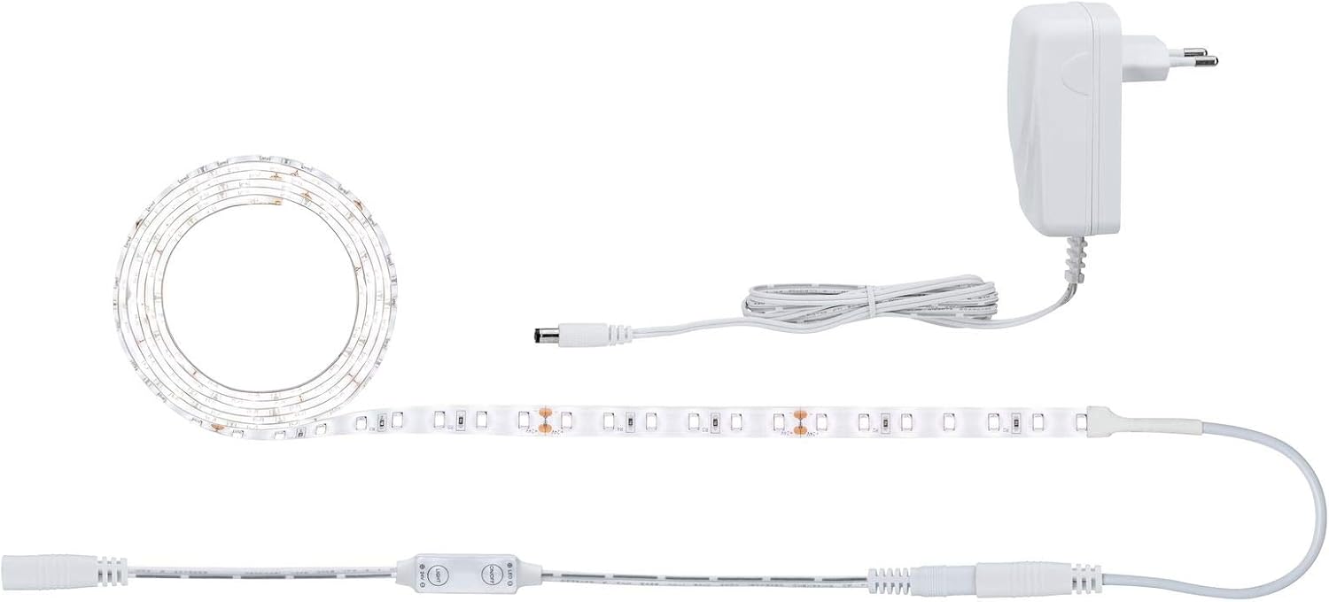 Paulmann 78958 LED strip SimpLED Power 1,5 m met snoerdimmer 1100lm/m incl. 1x17 watt IP44 dimbaar lichtband wit lichtstrip kunststof 4000 K