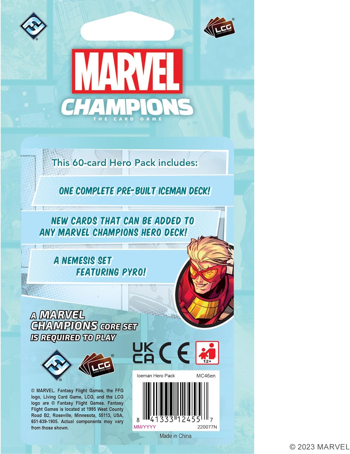 Fantasy Flight Games Marvel Champions The Card Game Iceman Hero Pack - Superhero Strategy Game, Cooperative Game for Kids and Adults, Ages 14+, 1-4 Players, 45-90 Minute Playtime, Made