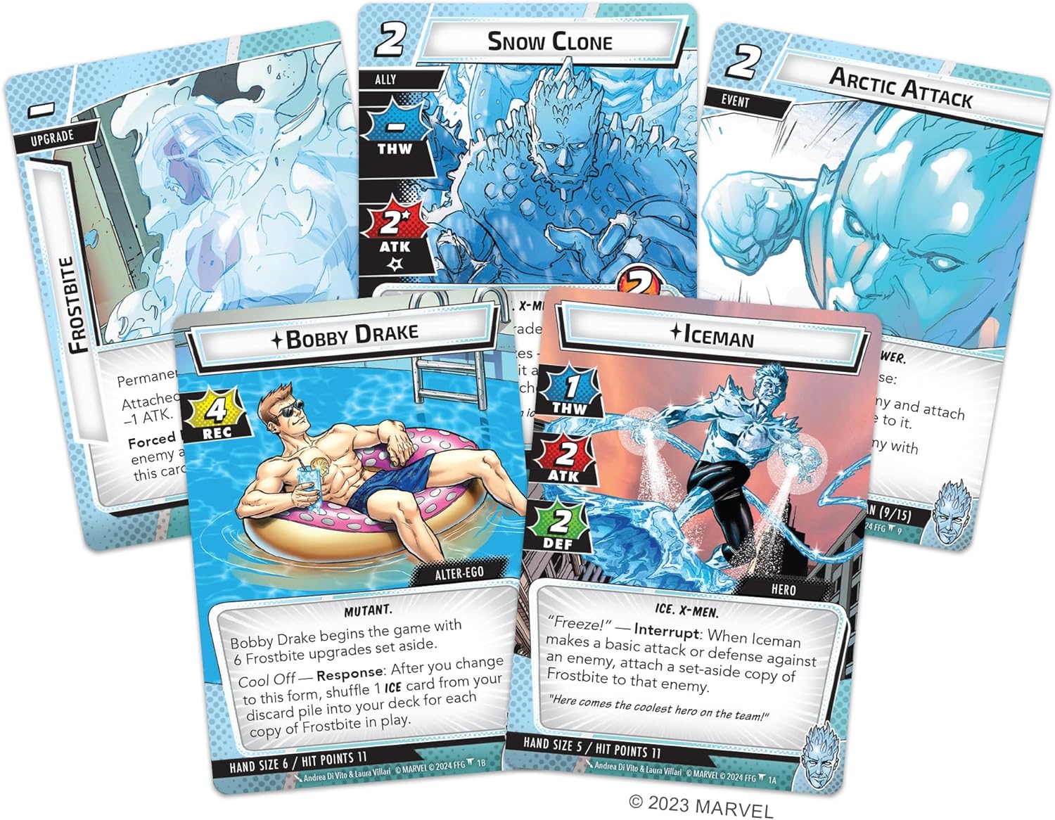 Fantasy Flight Games Marvel Champions The Card Game Iceman Hero Pack - Superhero Strategy Game, Cooperative Game for Kids and Adults, Ages 14+, 1-4 Players, 45-90 Minute Playtime, Made